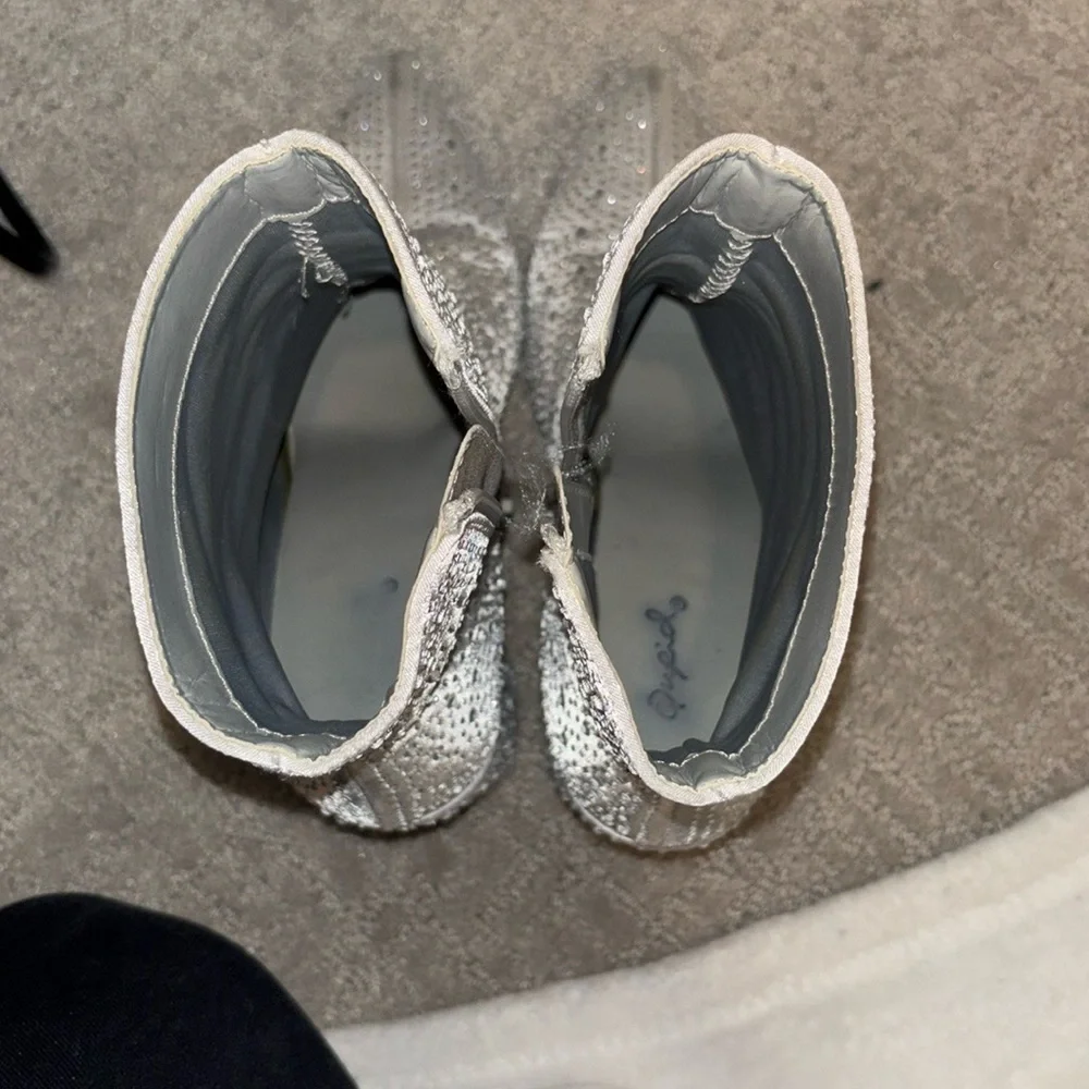 Silver Rhinestone Ankle Boots - Picture 4 of 5
